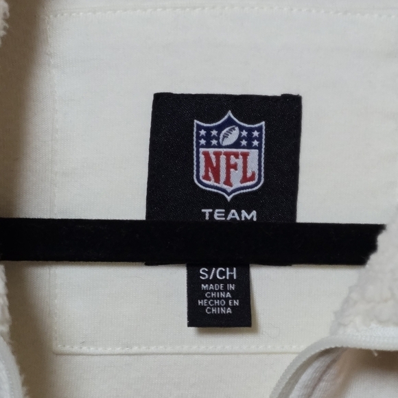 NFL Team Merch NE Pats New England Patriots Faux Sherpa 1/4 Zip Popover, sz S - Picture 3 of 9